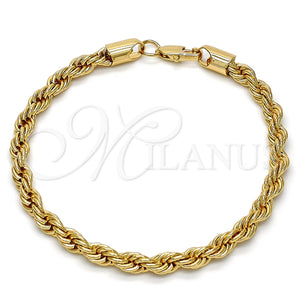 Pulsera Básica 04.242.0041.08GT Tono Dorado, Diseño de Rope, Pulido, Tono Dorado (05 MM Thickness, 8 Inches Length)