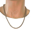 Gargantilla Basica 04.242.0041.24GT Tono Dorado, Diseño de Rope, Pulido, Tono Dorado (05 MM Thickness, 24 Inches Length)