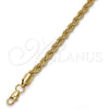Gargantilla Basica 04.242.0041.24GT Tono Dorado, Diseño de Rope, Pulido, Tono Dorado (05 MM Thickness, 24 Inches Length)