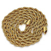 Gargantilla Basica 04.242.0041.24GT Tono Dorado, Diseño de Rope, Pulido, Tono Dorado (05 MM Thickness, 24 Inches Length)