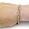 Pulsera Básica 04.242.0040.09GT Tono Dorado, Diseño de Rope, Pulido, Tono Dorado (04 MM Thickness, 9 Inches Length)