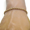 Pulsera Básica 04.242.0040.09GT Tono Dorado, Diseño de Rope, Pulido, Tono Dorado (04 MM Thickness, 9 Inches Length)
