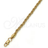 Pulsera Básica 04.242.0040.09GT Tono Dorado, Diseño de Rope, Pulido, Tono Dorado (04 MM Thickness, 9 Inches Length)
