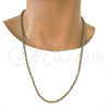 Gargantilla Basica 04.242.0040.28GT Tono Dorado, Diseño de Rope, Pulido, Tono Dorado (04 MM Thickness, 28 Inches Length)
