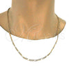 Gargantilla Basica 04.242.0015.24GT Tono Dorado, Diseño de Figaro, Pulido, Tono Dorado (120 Gauge, 04 MM Thickness, 24 Inches Length)