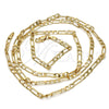 Gargantilla Basica 04.242.0015.28GT Tono Dorado, Diseño de Figaro, Pulido, Tono Dorado (120 Gauge, 04 MM Thickness, 28 Inches Length)