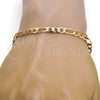 Pulsera Básica 04.242.0016.08GT Tono Dorado, Diseño de Figaro, Pulido, Tono Dorado (140 Gauge, 05 MM Thickness, 8 Inches Length)