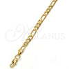 Pulsera Básica 04.242.0016.08GT Tono Dorado, Diseño de Figaro, Pulido, Tono Dorado (140 Gauge, 05 MM Thickness, 8 Inches Length)