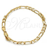 Pulsera Básica 04.242.0016.08GT Tono Dorado, Diseño de Figaro, Pulido, Tono Dorado (140 Gauge, 05 MM Thickness, 8 Inches Length)
