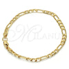 Pulsera Básica 04.242.0016.09GT Tono Dorado, Diseño de Figaro, Pulido, Tono Dorado (140 Gauge, 05 MM Thickness, 9 Inches Length)