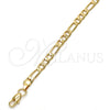 Gargantilla Basica 04.242.0016.30GT Tono Dorado, Diseño de Figaro, Pulido, Tono Dorado (140 Gauge, 05 MM Thickness, 30 Inches Length)