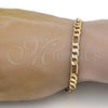 Pulsera Básica 04.242.0017.08GT Tono Dorado, Diseño de Figaro, Pulido, Tono Dorado (160 Gauge, 06 MM Thickness, 8 Inches Length)