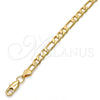 Pulsera Básica 04.242.0017.09GT Tono Dorado, Diseño de Figaro, Pulido, Tono Dorado (160 Gauge, 06 MM Thickness, 9 Inches Length)