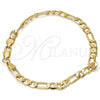 Pulsera Básica 04.242.0017.09GT Tono Dorado, Diseño de Figaro, Pulido, Tono Dorado (160 Gauge, 06 MM Thickness, 9 Inches Length)