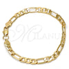 Pulsera Básica 04.242.0018.08GT Tono Dorado, Diseño de Figaro, Pulido, Tono Dorado (180 Gauge, 07 MM Thickness, 8 Inches Length)