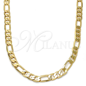 Gargantilla Basica 04.242.0018.28GT Tono Dorado, Diseño de Figaro, Pulido, Tono Dorado (180 Gauge, 07 MM Thickness, 28 Inches Length)