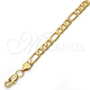 Gargantilla Basica 04.242.0018.30GT Tono Dorado, Diseño de Figaro, Pulido, Tono Dorado (180 Gauge, 07 MM Thickness, 30 Inches Length)
