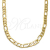Gargantilla Basica 04.242.0018.30GT Tono Dorado, Diseño de Figaro, Pulido, Tono Dorado (180 Gauge, 07 MM Thickness, 30 Inches Length)