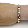 Pulsera Básica 04.242.0019.08GT Tono Dorado, Diseño de Figaro, Pulido, Tono Dorado (200 Gauge, 08 MM Thickness, 8 Inches Length)