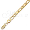 Pulsera Básica 04.242.0019.08GT Tono Dorado, Diseño de Figaro, Pulido, Tono Dorado (200 Gauge, 08 MM Thickness, 8 Inches Length)