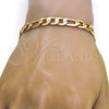 Pulsera Básica 04.242.0019.09GT Tono Dorado, Diseño de Figaro, Pulido, Tono Dorado (200 Gauge, 08 MM Thickness, 9 Inches Length)