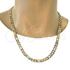 Gargantilla Basica 04.242.0019.24GT Tono Dorado, Diseño de Figaro, Pulido, Tono Dorado (200 Gauge, 08 MM Thickness, 24 Inches Length)