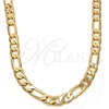 Gargantilla Basica 04.242.0019.28GT Tono Dorado, Diseño de Figaro, Pulido, Tono Dorado (200 Gauge, 08 MM Thickness, 28 Inches Length)