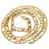 Gargantilla Basica 04.242.0019.30GT Tono Dorado, Diseño de Figaro, Pulido, Tono Dorado (200 Gauge, 08 MM Thickness, 30 Inches Length)