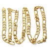 Gargantilla Basica 04.242.0019.30GT Tono Dorado, Diseño de Figaro, Pulido, Tono Dorado (200 Gauge, 08 MM Thickness, 30 Inches Length)