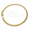 Pulsera Básica 04.242.0020.09GT Tono Dorado, Pulido, Tono Dorado (120 Gauge, 04 MM Thickness, 9 Inches Length)