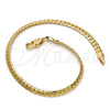 Pulsera Básica 04.242.0020.09GT Tono Dorado, Pulido, Tono Dorado (120 Gauge, 04 MM Thickness, 9 Inches Length)