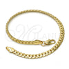 Pulsera Básica 04.242.0021.09GT Tono Dorado, Pulido, Tono Dorado (140 Gauge, 05 MM Thickness, 9 Inches Length)