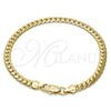 Pulsera Básica 04.242.0022.09GT Tono Dorado, Pulido, Tono Dorado (160 Gauge, 06 MM Thickness, 9 Inches Length)