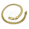 Pulsera Básica 04.242.0022.09GT Tono Dorado, Pulido, Tono Dorado (160 Gauge, 06 MM Thickness, 9 Inches Length)