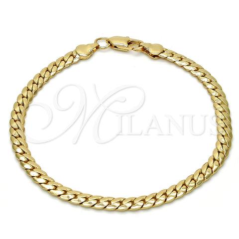 Pulsera Básica 04.242.0022.09GT Tono Dorado, Pulido, Tono Dorado (160 Gauge, 06 MM Thickness, 9 Inches Length)
