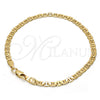 Pulsera Básica 04.242.0030.08GT Tono Dorado, Diseño de Mariner, Pulido, Tono Dorado (120 Gauge, 04 MM Thickness, 8 Inches Length)