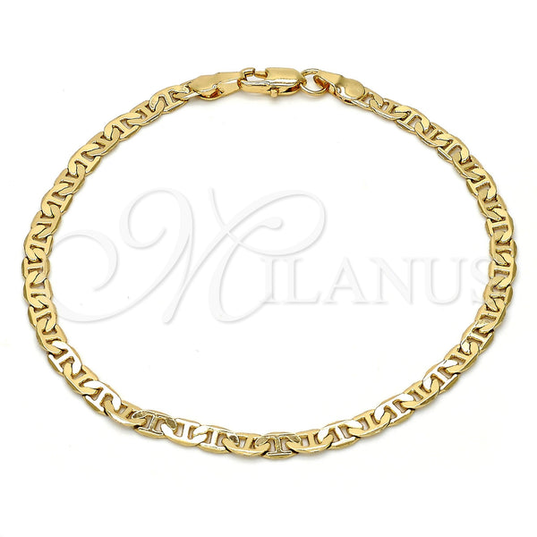 Pulsera Básica 04.242.0030.09GT Tono Dorado, Diseño de Mariner, Pulido, Tono Dorado (120 Gauge, 04 MM Thickness, 9 Inches Length)