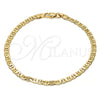 Pulsera Básica 04.242.0030.09GT Tono Dorado, Diseño de Mariner, Pulido, Tono Dorado (120 Gauge, 04 MM Thickness, 9 Inches Length)