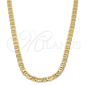 Gargantilla Basica 04.242.0030.30GT Tono Dorado, Diseño de Mariner, Pulido, Tono Dorado (Calibre 120, Grosor 04 MM, 30 Pulgadas de Largo)
