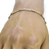 Pulsera Básica 04.242.0031.09GT Tono Dorado, Diseño de Mariner, Pulido, Tono Dorado (140 Gauge, 05 MM Thickness, 9 Inches Length)