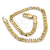 Pulsera Básica 04.242.0031.09GT Tono Dorado, Diseño de Mariner, Pulido, Tono Dorado (140 Gauge, 05 MM Thickness, 9 Inches Length)