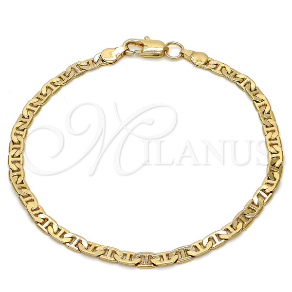 Pulsera Básica 04.242.0031.09GT Tono Dorado, Diseño de Mariner, Pulido, Tono Dorado (140 Gauge, 05 MM Thickness, 9 Inches Length)