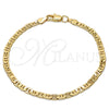 Pulsera Básica 04.242.0031.09GT Tono Dorado, Diseño de Mariner, Pulido, Tono Dorado (140 Gauge, 05 MM Thickness, 9 Inches Length)
