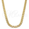 Gargantilla Basica 04.242.0031.24GT Tono Dorado, Diseño de Mariner, Pulido, Tono Dorado (140 Gauge, 05 MM Thickness, 24 Inches Length)