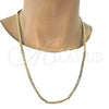 Gargantilla Basica 04.242.0031.28GT Tono Dorado, Diseño de Mariner, Pulido, Tono Dorado (140 Gauge, 05 MM Thickness, 28 Inches Length)