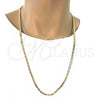 Gargantilla Basica 04.242.0031.30GT Tono Dorado, Diseño de Mariner, Pulido, Tono Dorado (140 Gauge, 05 MM Thickness, 30 Inches Length)
