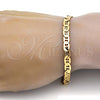 Pulsera Básica 04.242.0032.08GT Tono Dorado, Diseño de Mariner, Pulido, Tono Dorado (160 Gauge, 06 MM Thickness, 8 Inches Length)