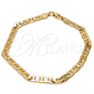 Pulsera Básica 04.242.0032.08GT Tono Dorado, Diseño de Mariner, Pulido, Tono Dorado (160 Gauge, 06 MM Thickness, 8 Inches Length)