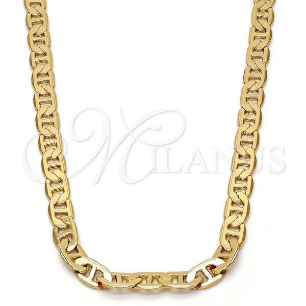 Gargantilla Basica 04.242.0032.30GT Tono Dorado, Diseño de Mariner, Pulido, Tono Dorado (160 Gauge, 06 MM Thickness, 30 Inches Length)