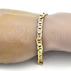 Pulsera Básica 04.242.0033.08GT Tono Dorado, Diseño de Mariner, Pulido, Tono Dorado (180 Gauge, 07 MM Thickness, 8 Inches Length)